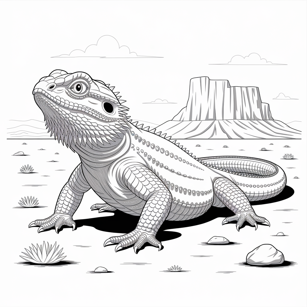 Bearded dragon coloring page