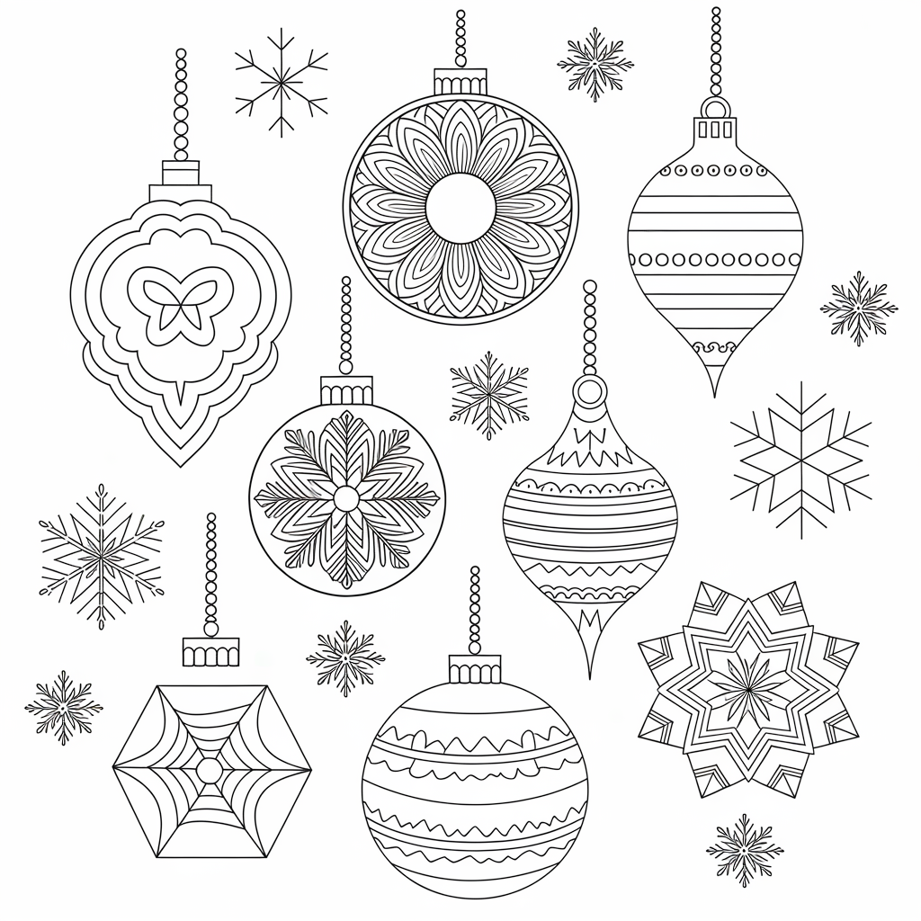 Christmas Tree Coloring Pages for Adults Detailed Patterns