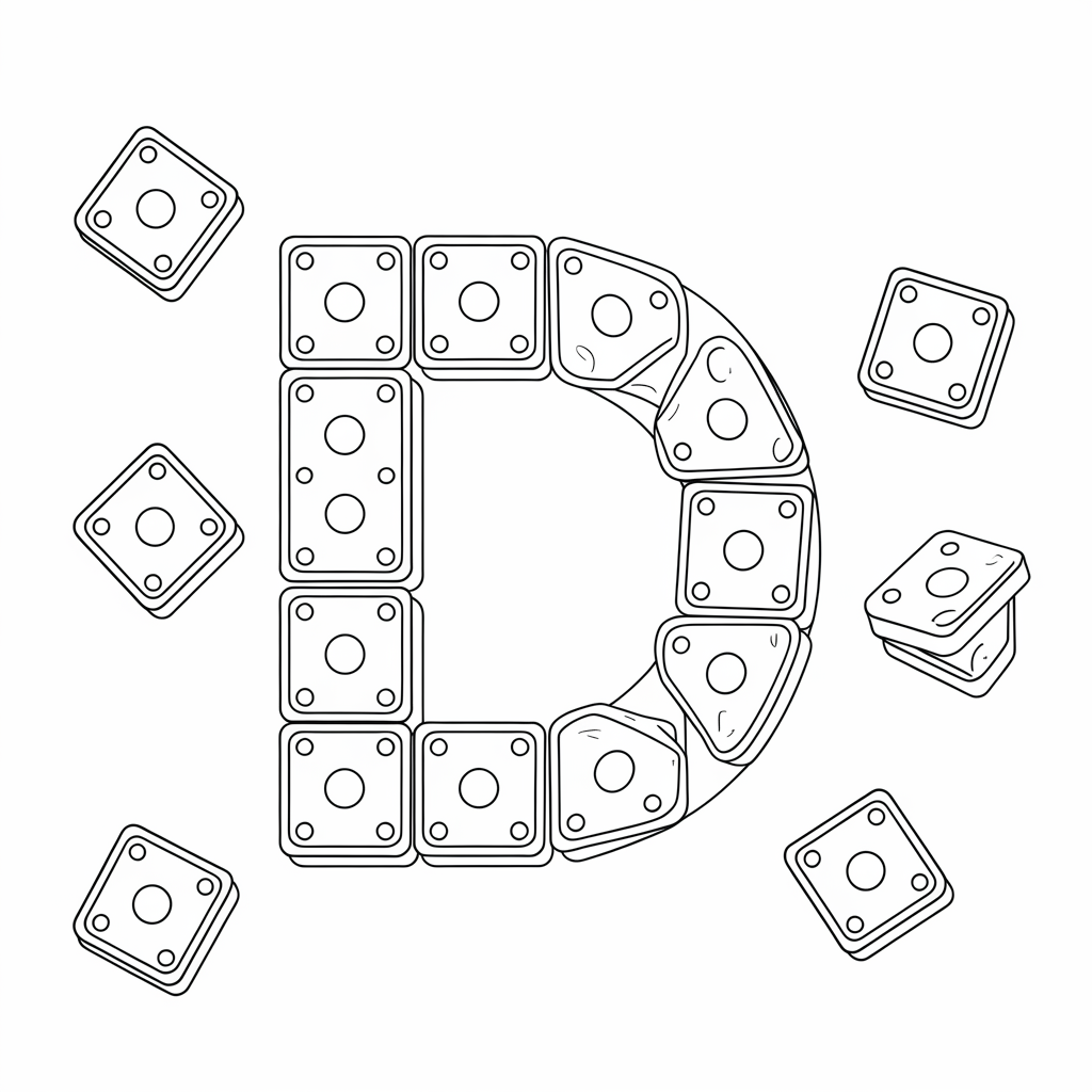 Classic Games D for Domino Coloring Pages 