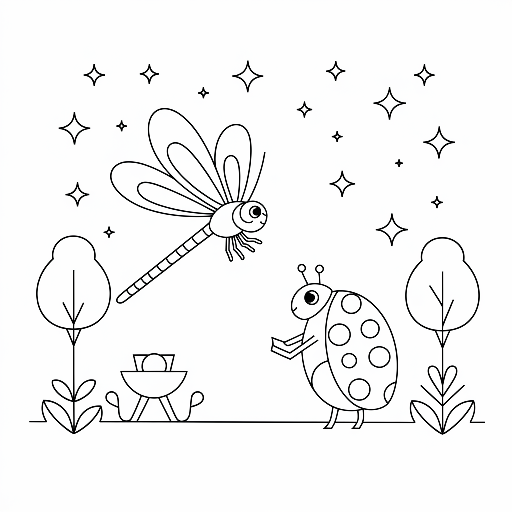 Dragonfly and Ladybug Chat