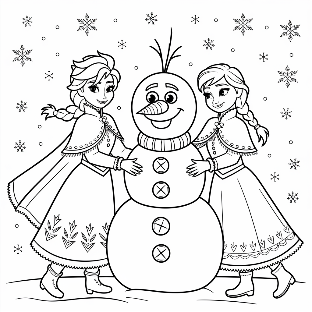 Frozen Christmas Coloring Page – 
