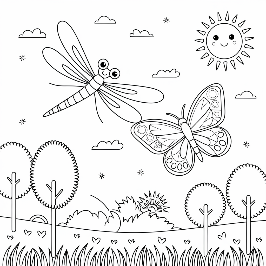 Dragonfly and Butterfly Friends