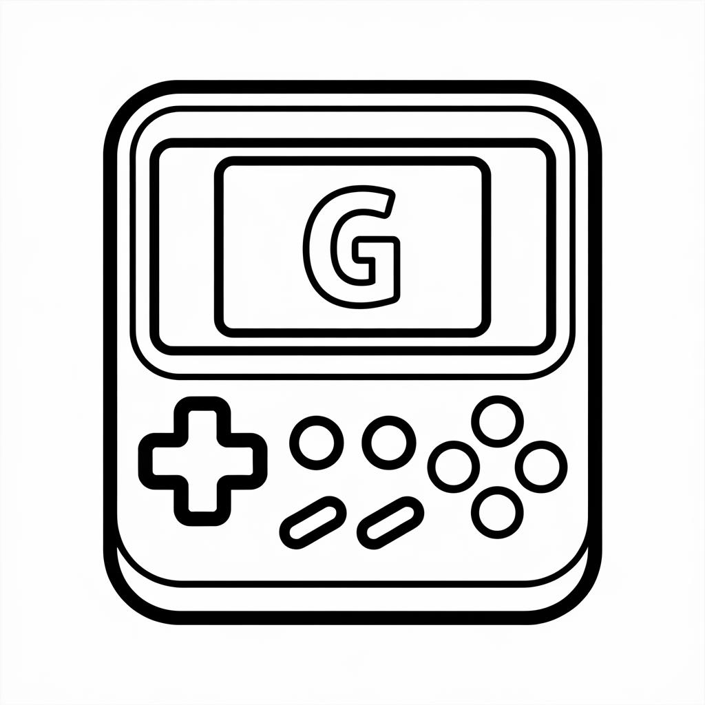 Fun G is for Games Console Coloring Pages for Kids
