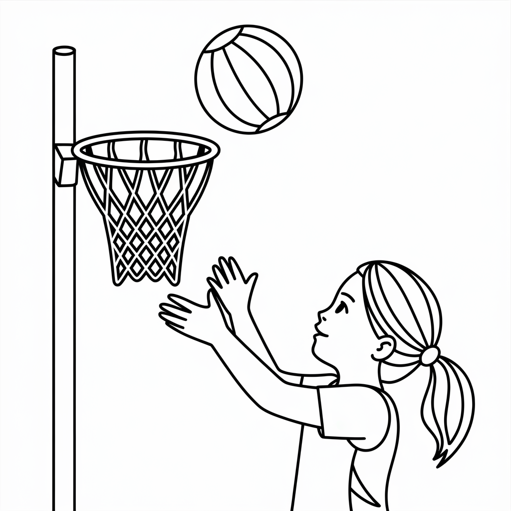 N for Netball Coloring Pages 