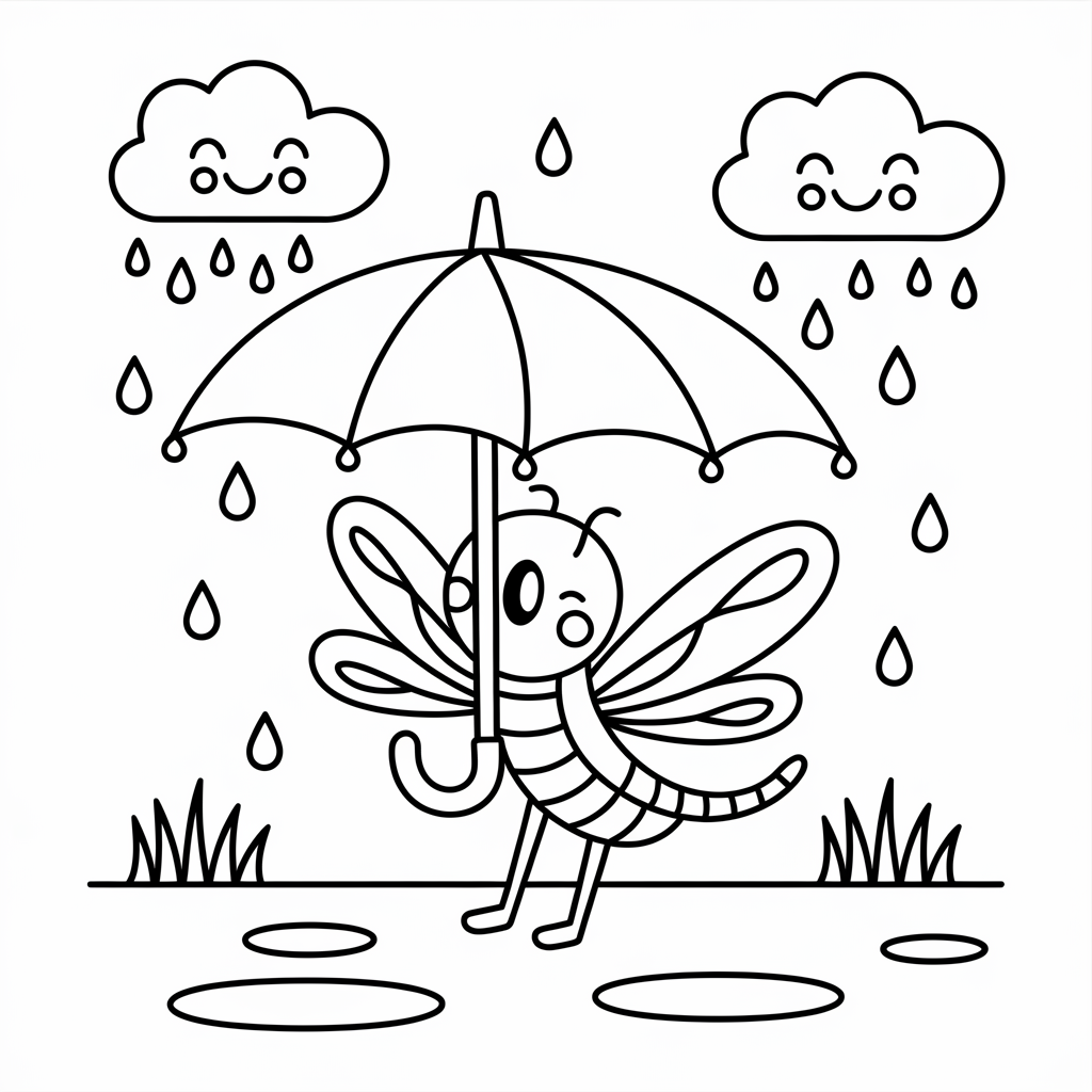 Dragonfly in the Rain 