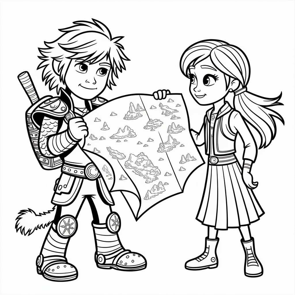 Hiccup Showing Astrid a Map