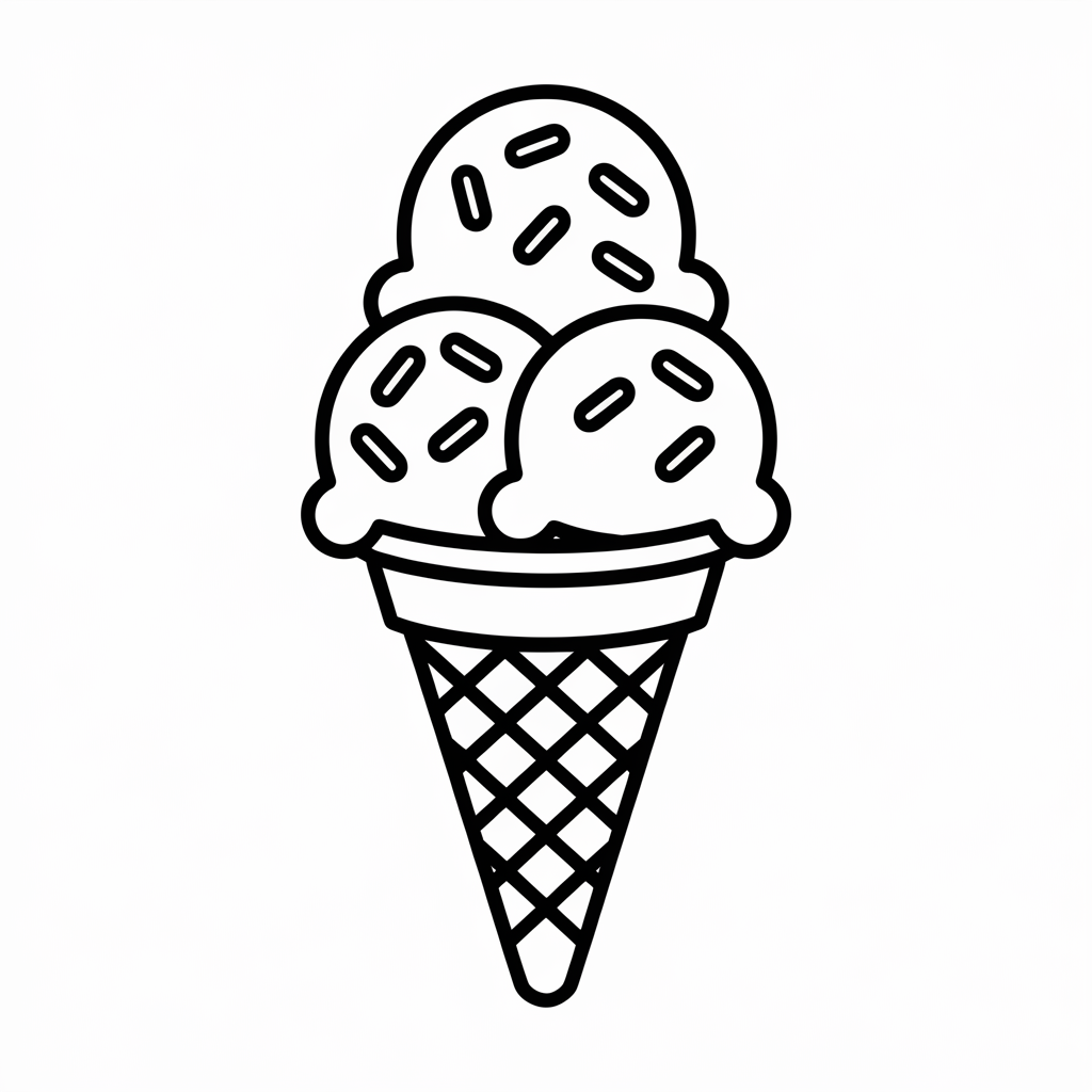 I is for Ice Cream Coloring Pages for Kids to Print