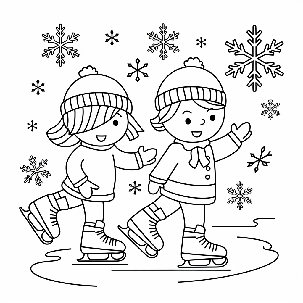 I is for Ice Skates Coloring Pages for Kids