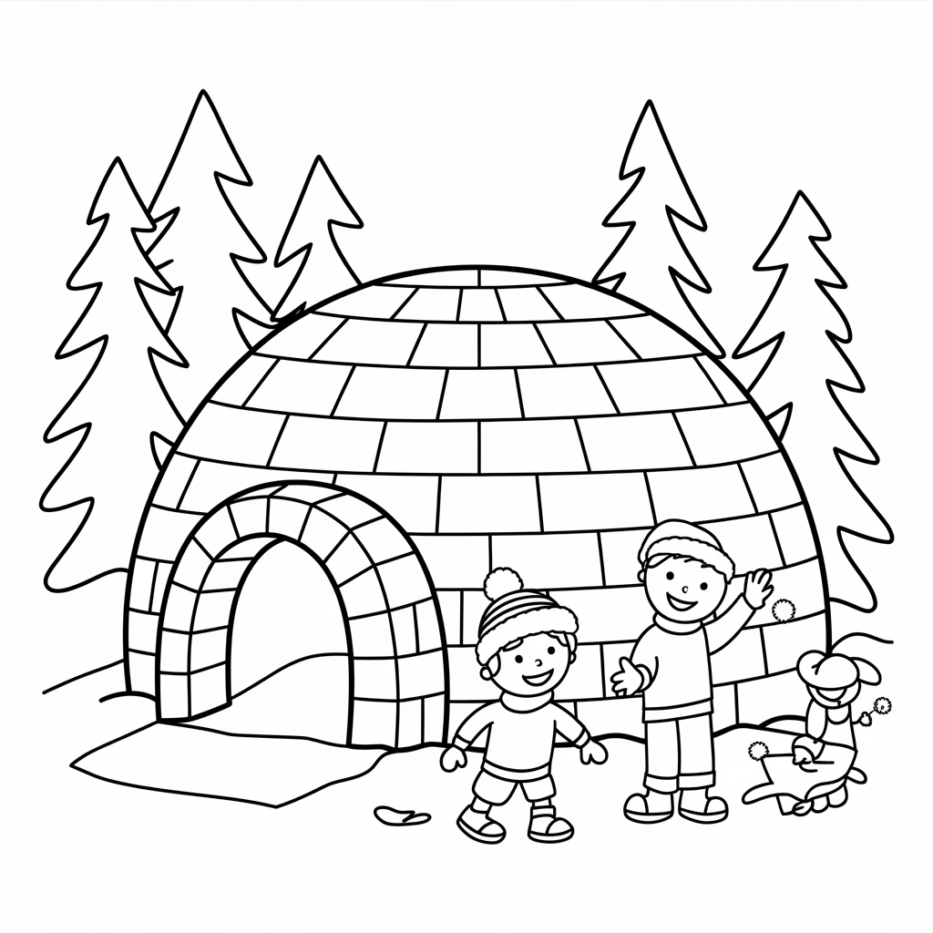 Adorable I is for Igloo Coloring Pages Printable