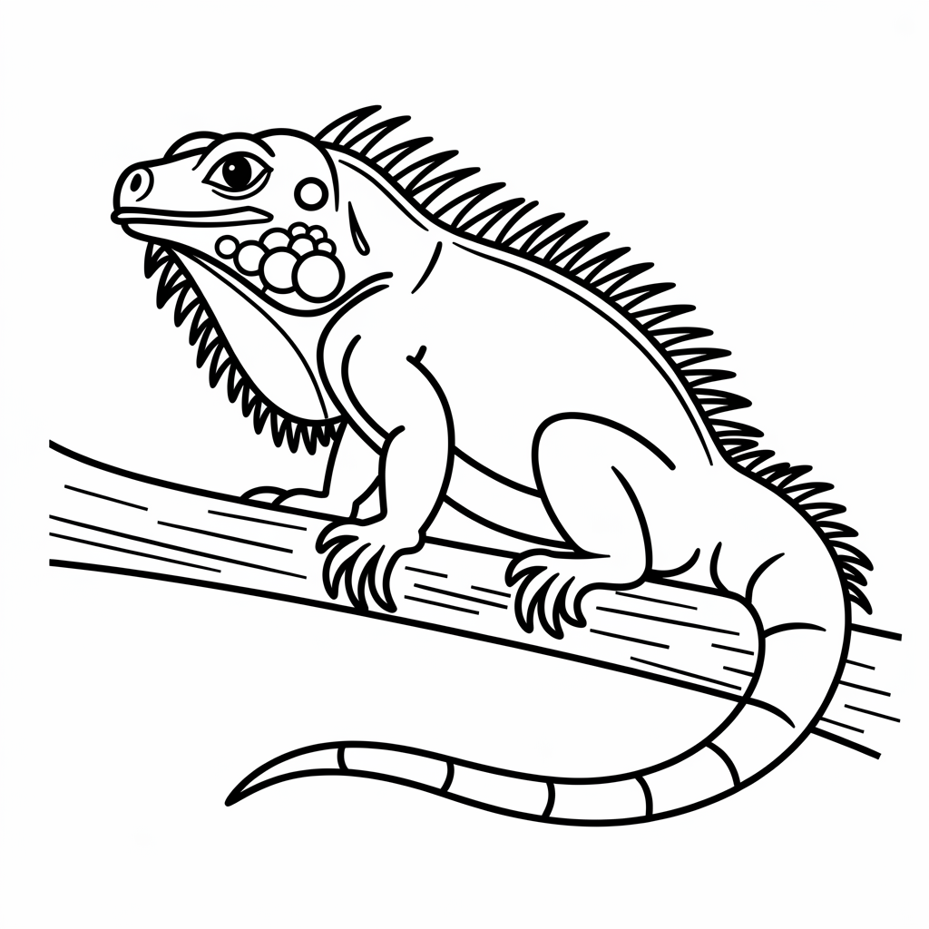 Cute I is for Iguana Coloring Pages for Children