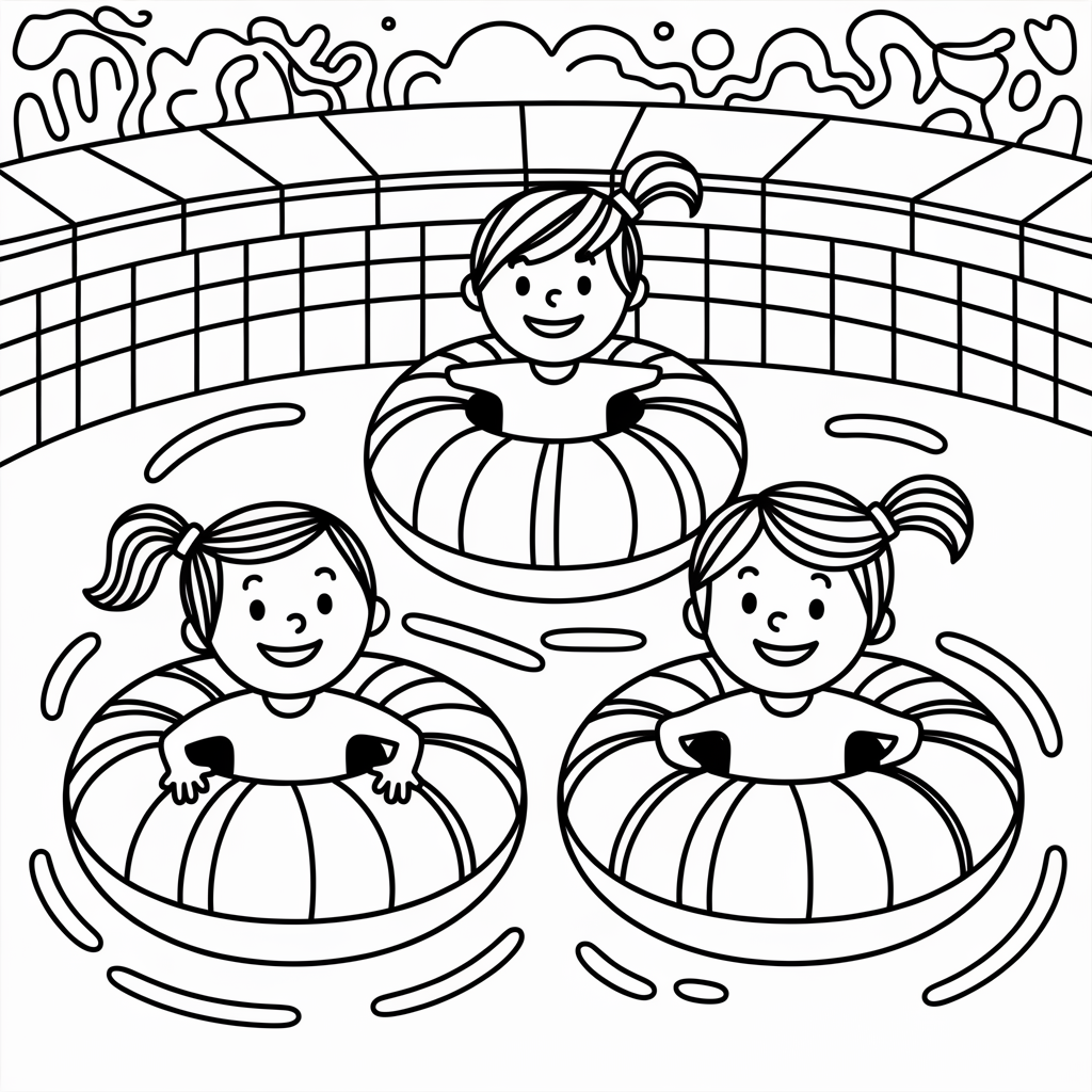 I is for Inner Tube Coloring Pages Printable for Children