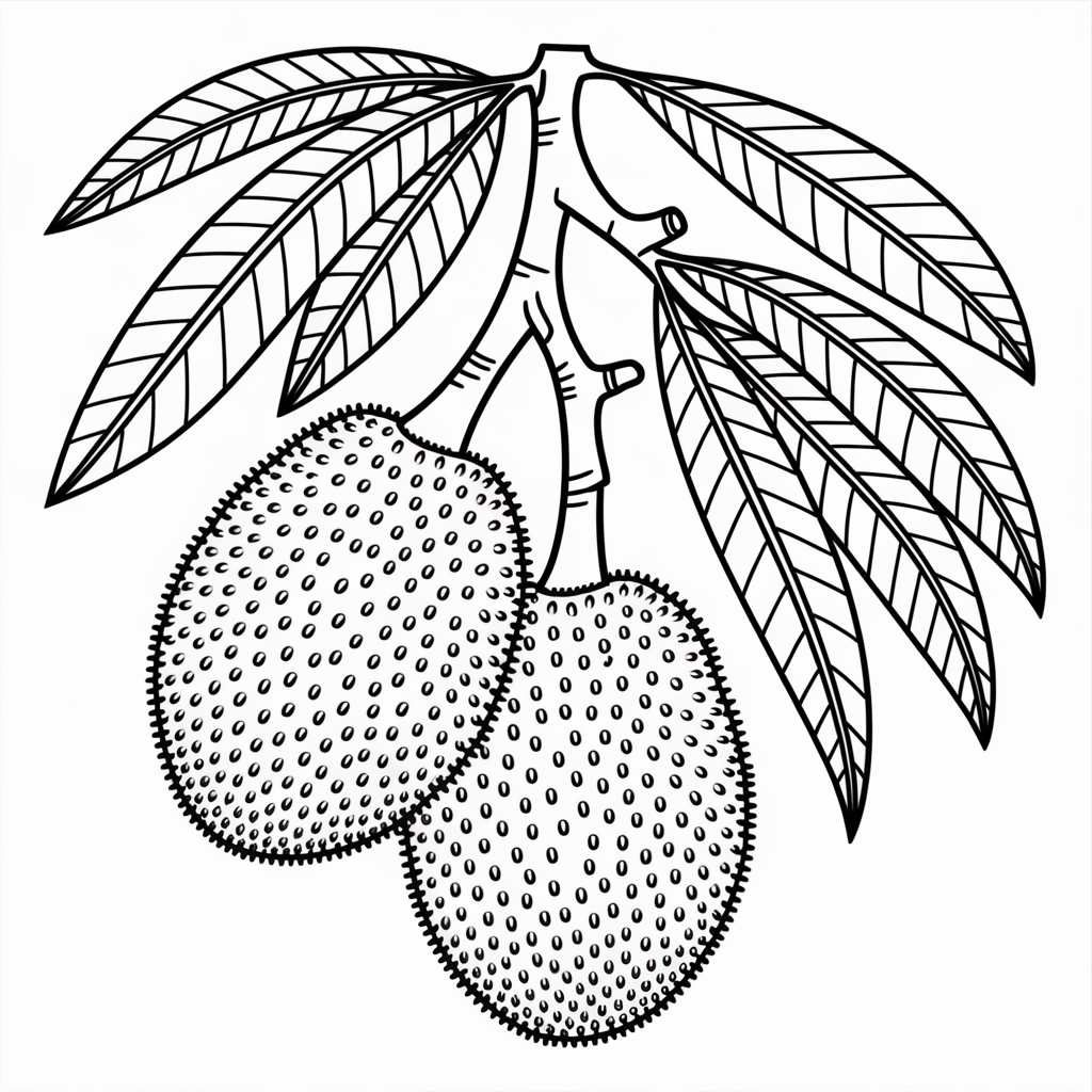 J is for Jackfruit Coloring Pages 