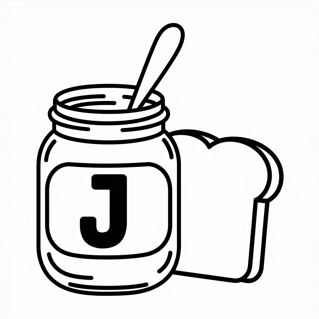 J is for Jam Coloring Pages