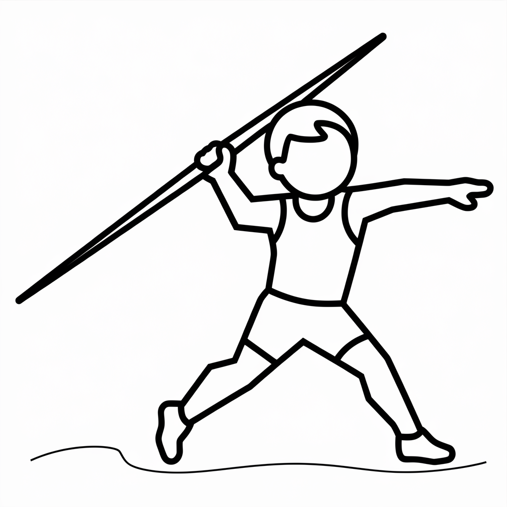 J is for javelin coloring pages