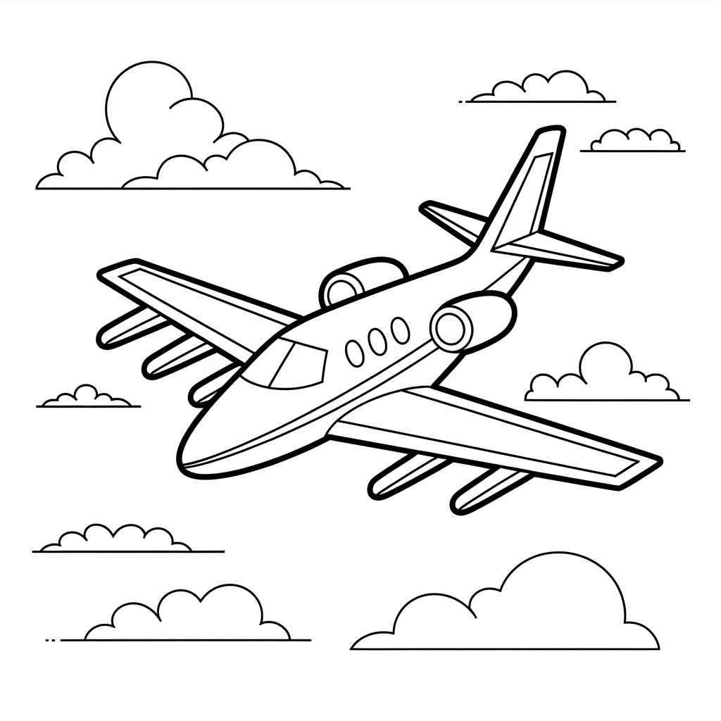 J is for Jet Coloring Pages
