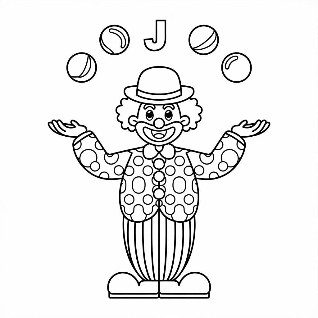 J is for Juggler Coloring Pages 