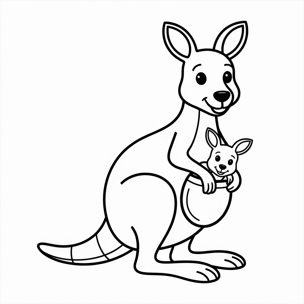 Cute Kangaroo and Joey