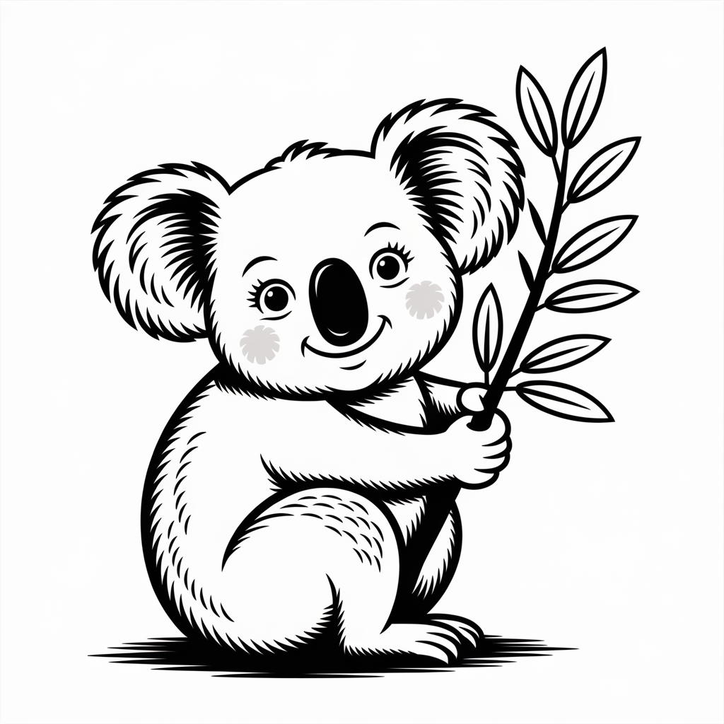 Koala Hugging a Tree
