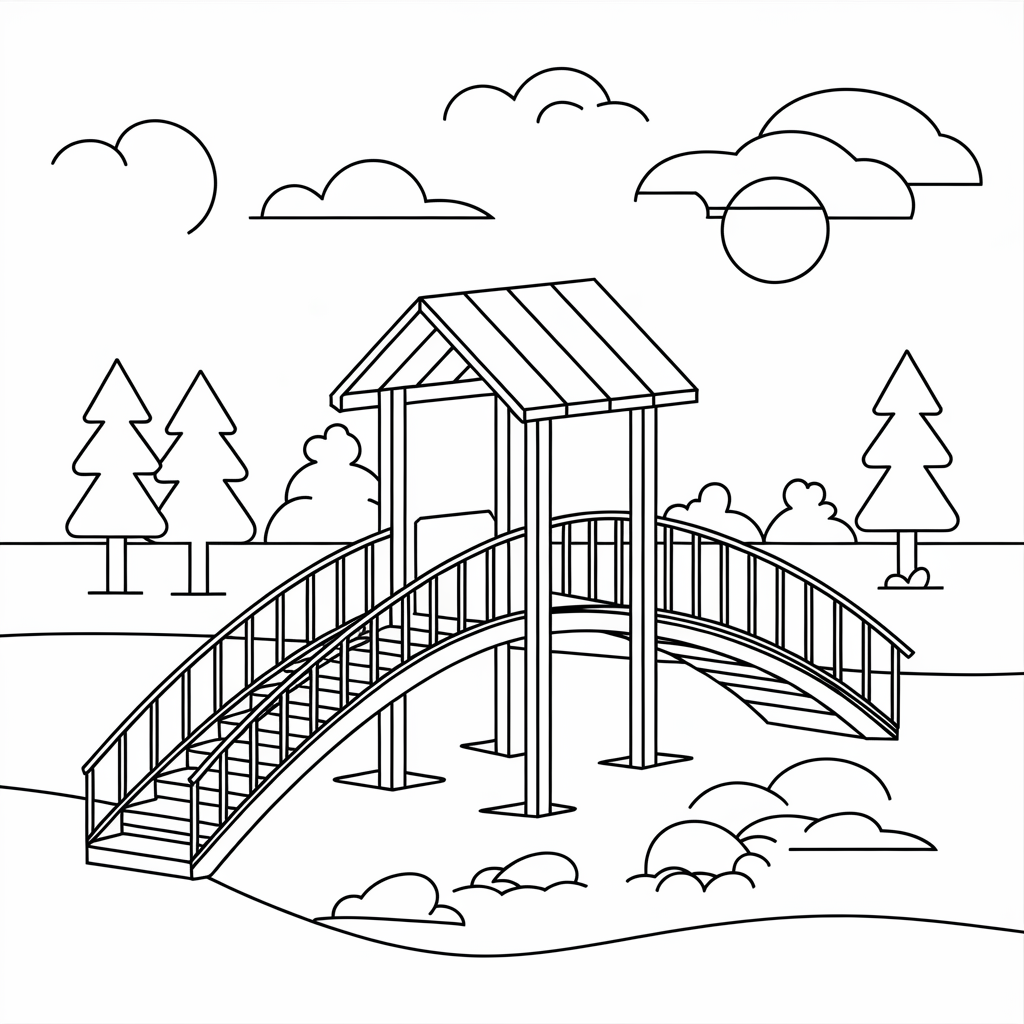 Free L for Ladder Bridge Coloring Pages