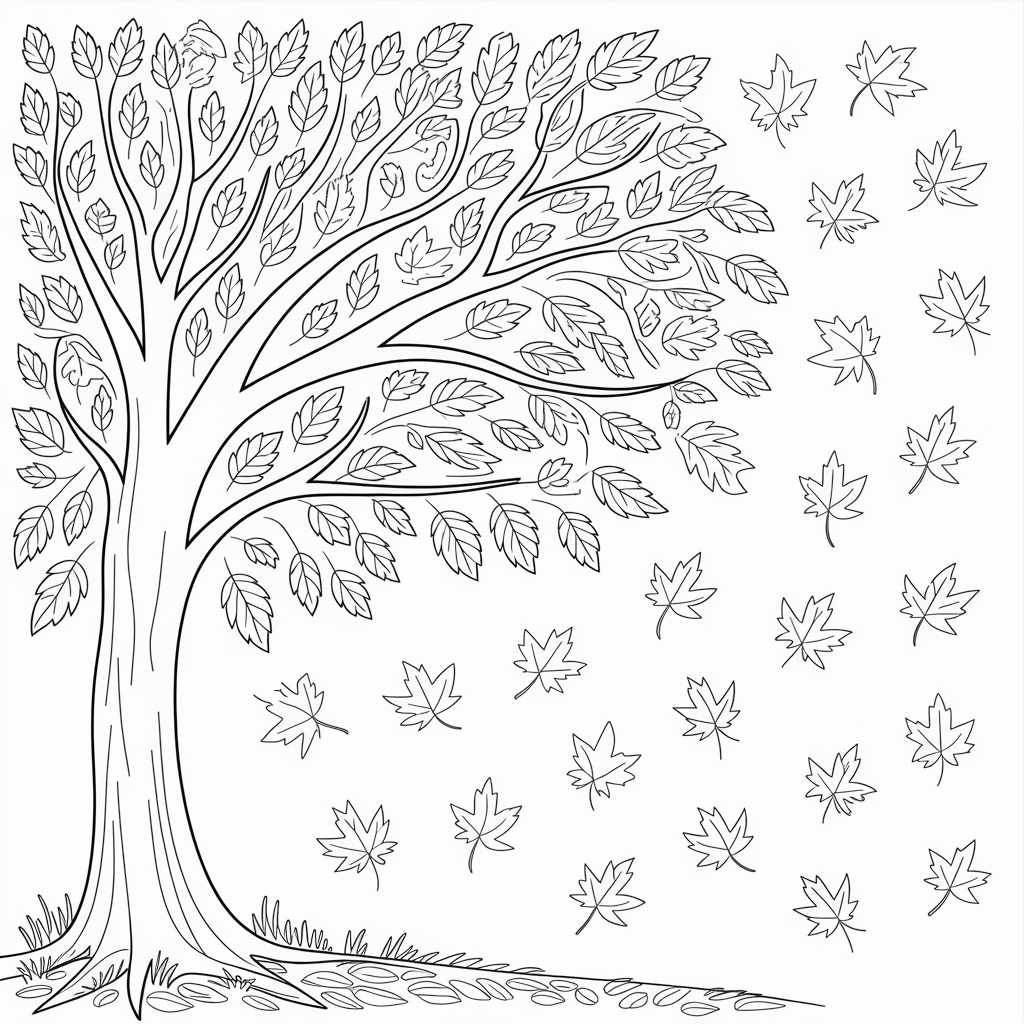 Easy L for Leaves Coloring Pages
