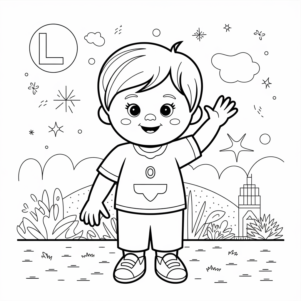 Cute L for Little Boy & Girl Coloring Pages