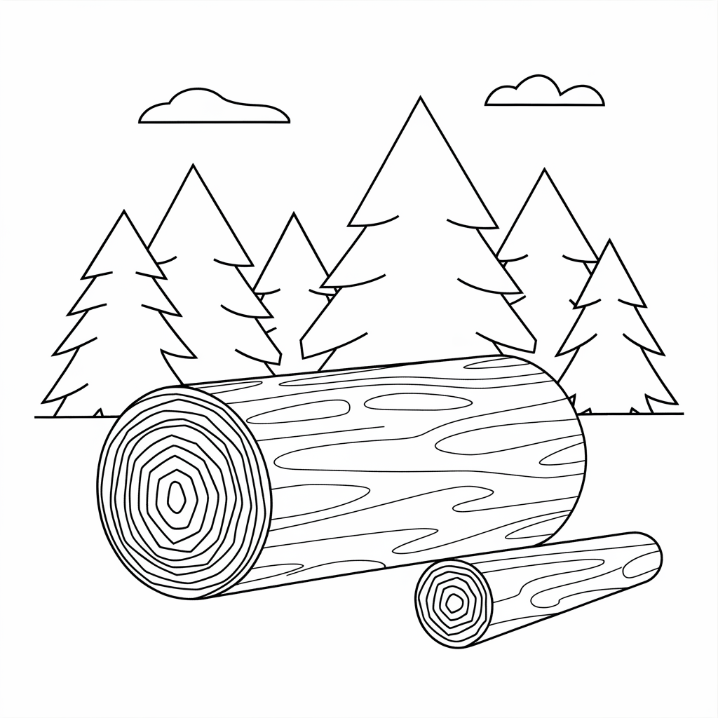 L for Log Coloring Pages 