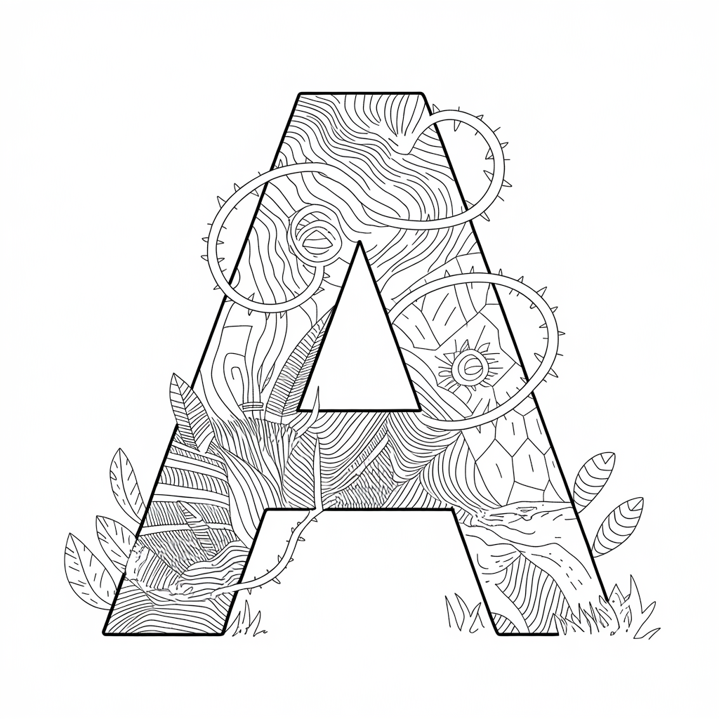 A Alphabet Coloring Page 
