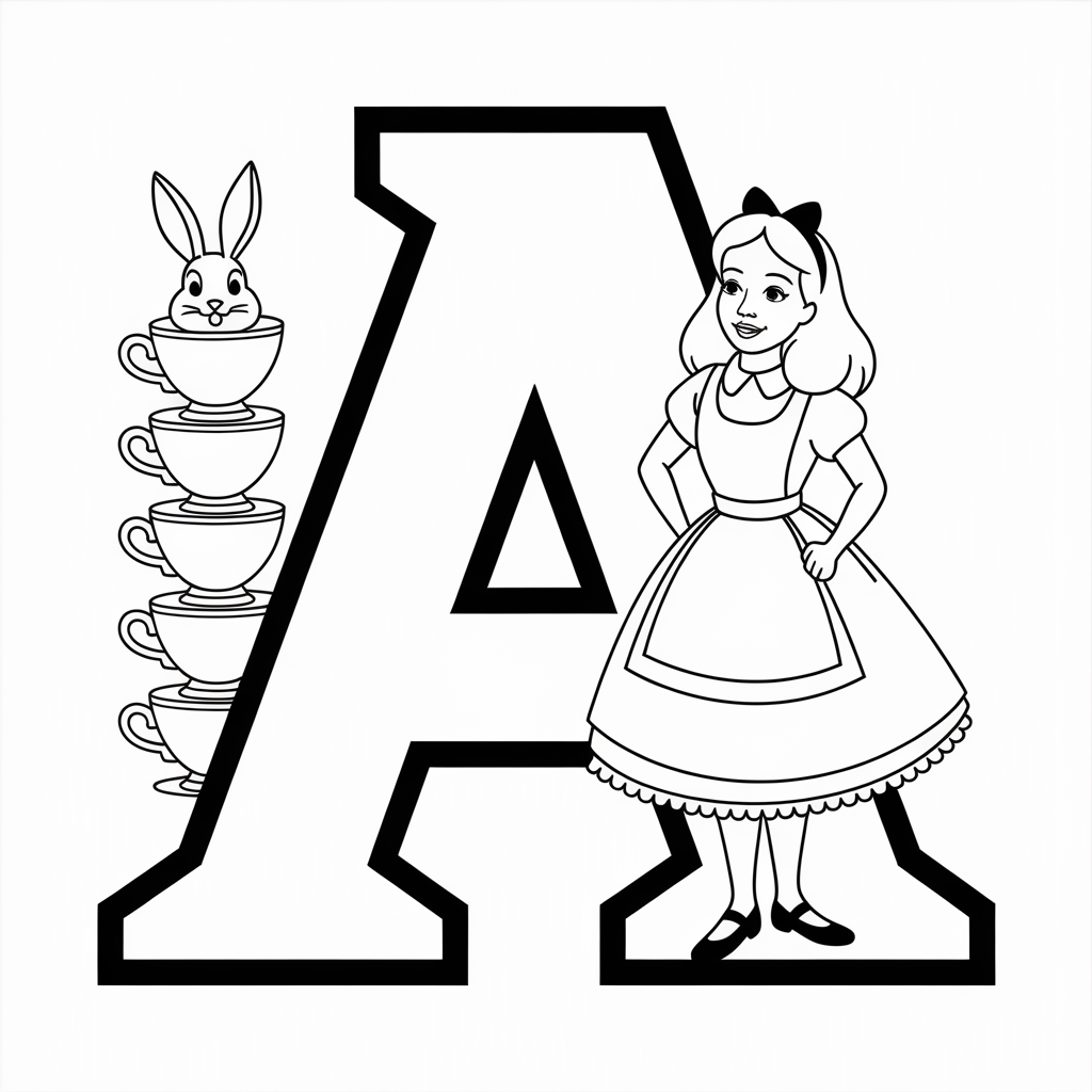 A Alphabet Coloring Page 