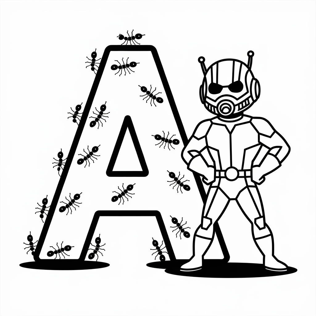 A Alphabet Coloring Page