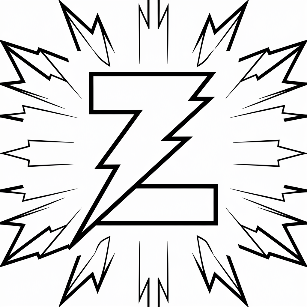 Lightning Bolt Z Coloring Page