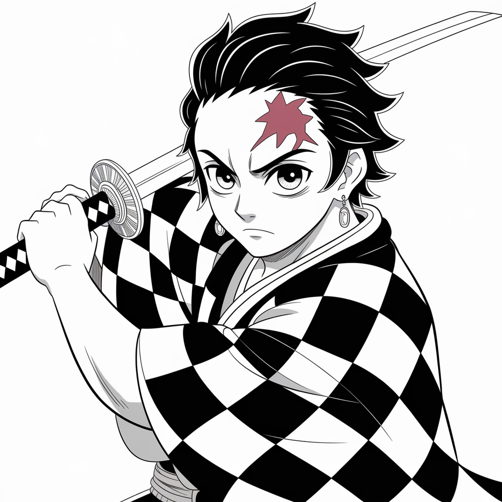 Tanjiro Kamado Coloring Page