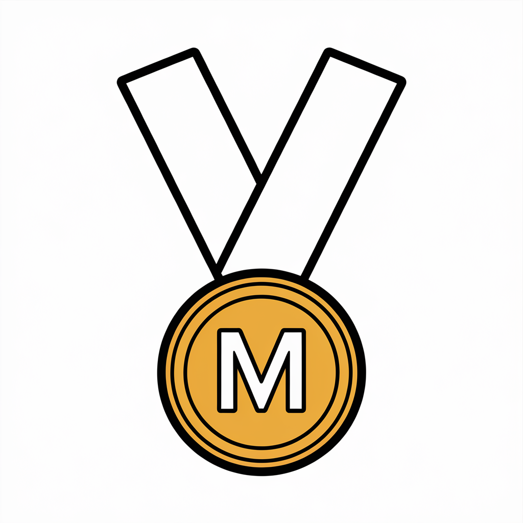 M is for Medal Coloring Pages 