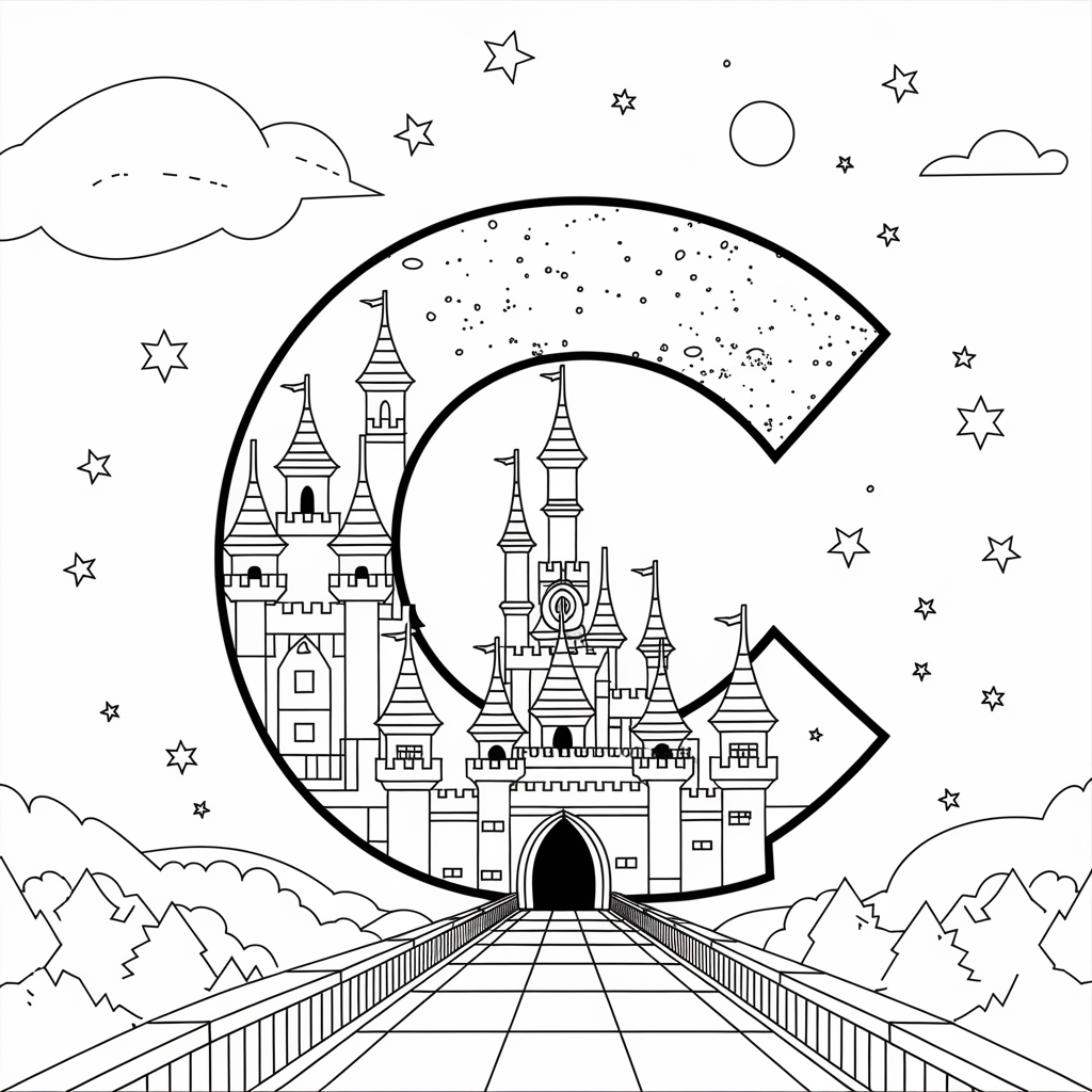 Cinderella’s Castle C Coloring Page 