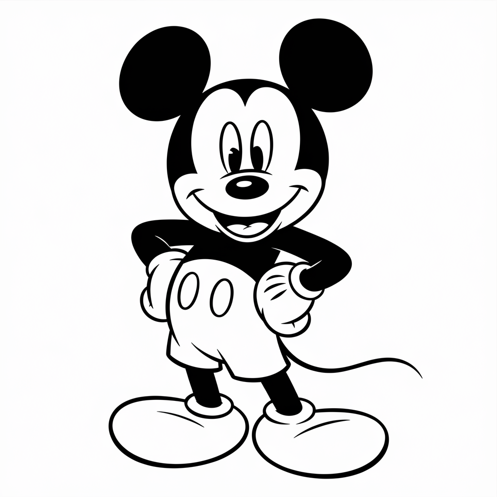 Mickey Mouse Coloring Page for Kids