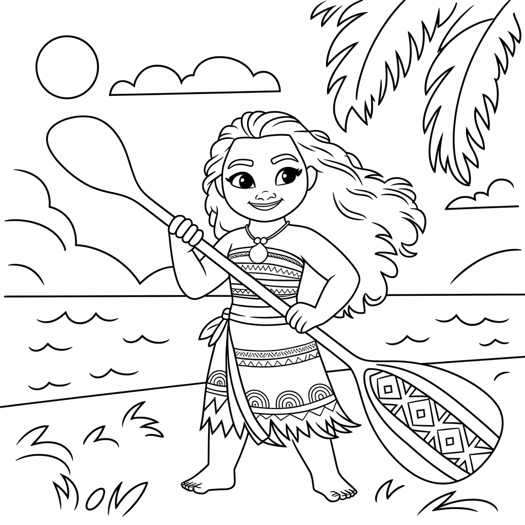Moana with Paddle 