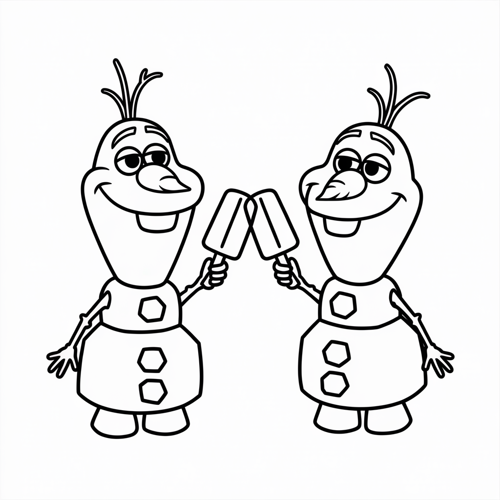 Frozen Summer Ice Cream Coloring Page
