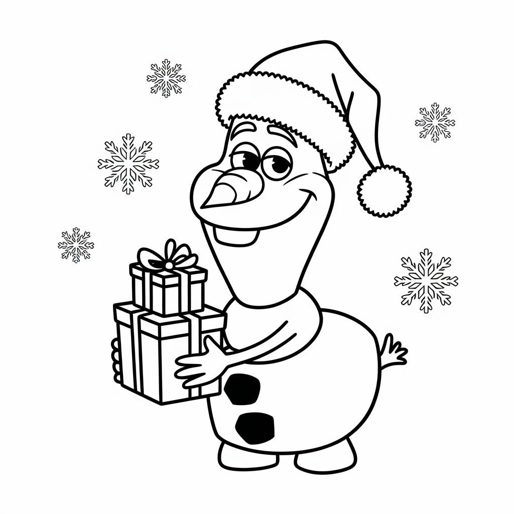 Frozen Olaf Christmas Coloring Page