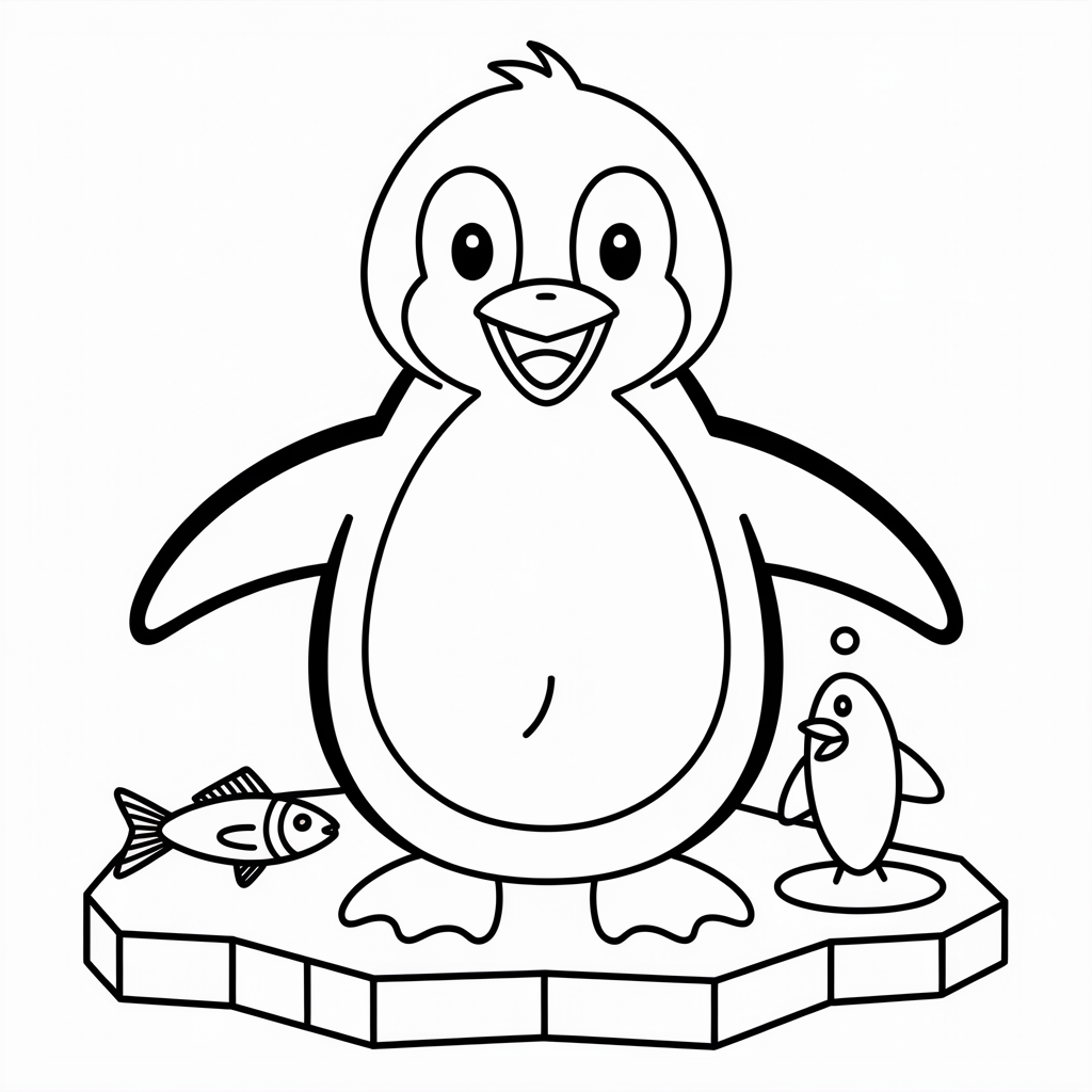 Free Penguin Coloring Pages 