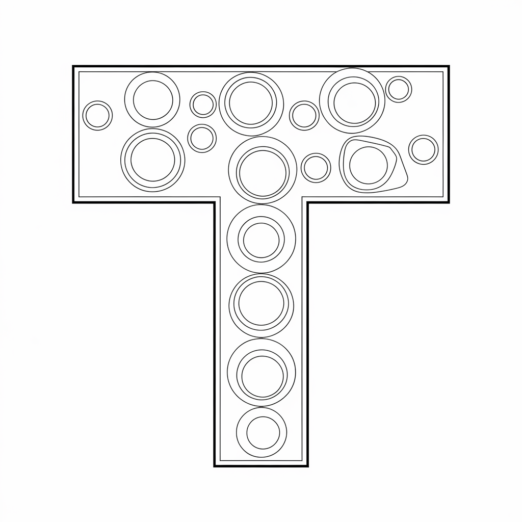 Printable Table T Coloring Page for Preschoolers