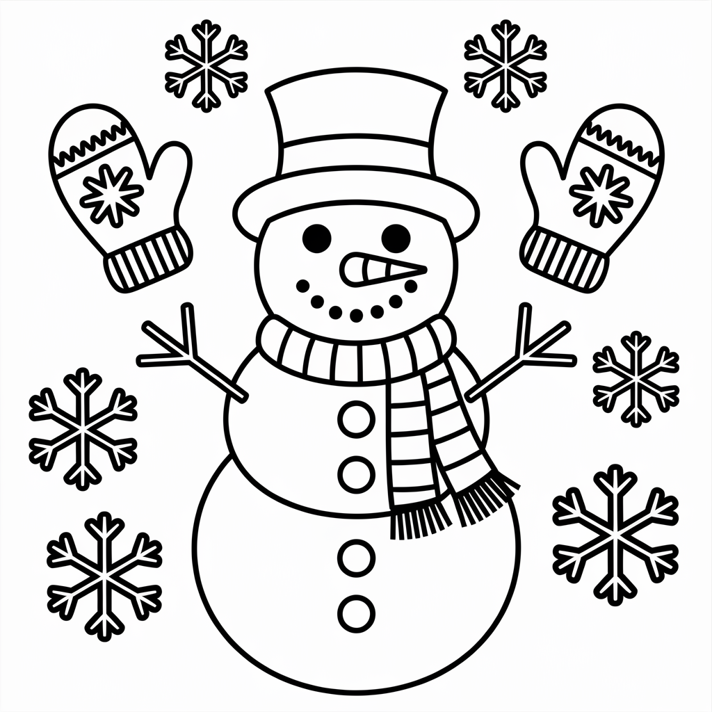 Easy "W is for Winter" Coloring Page for Kids