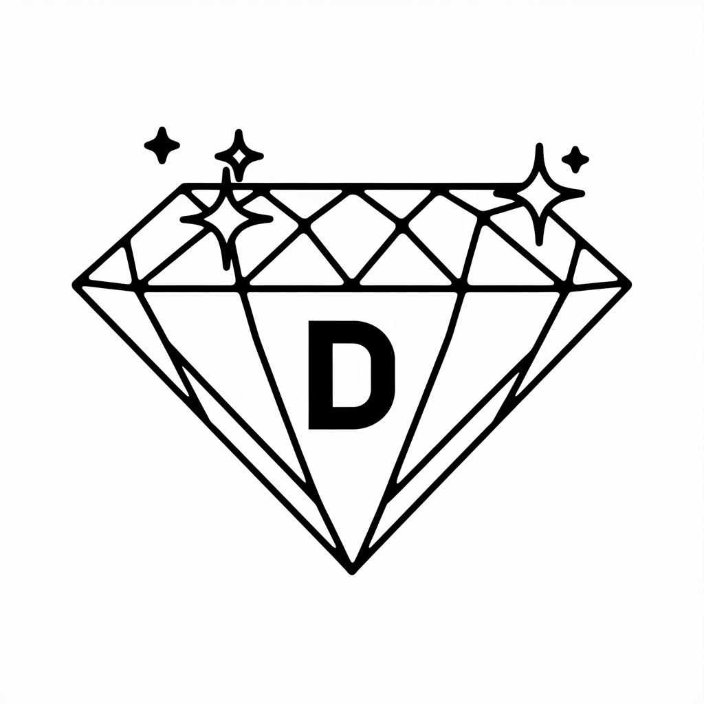 Sparkling D for Diamond Coloring Pages 