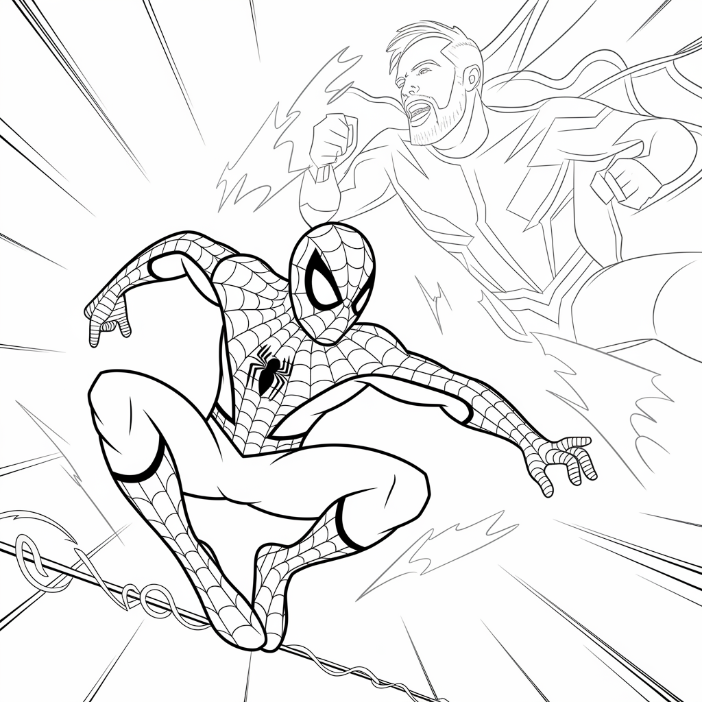 Spider-Man vs Electro Coloring Page