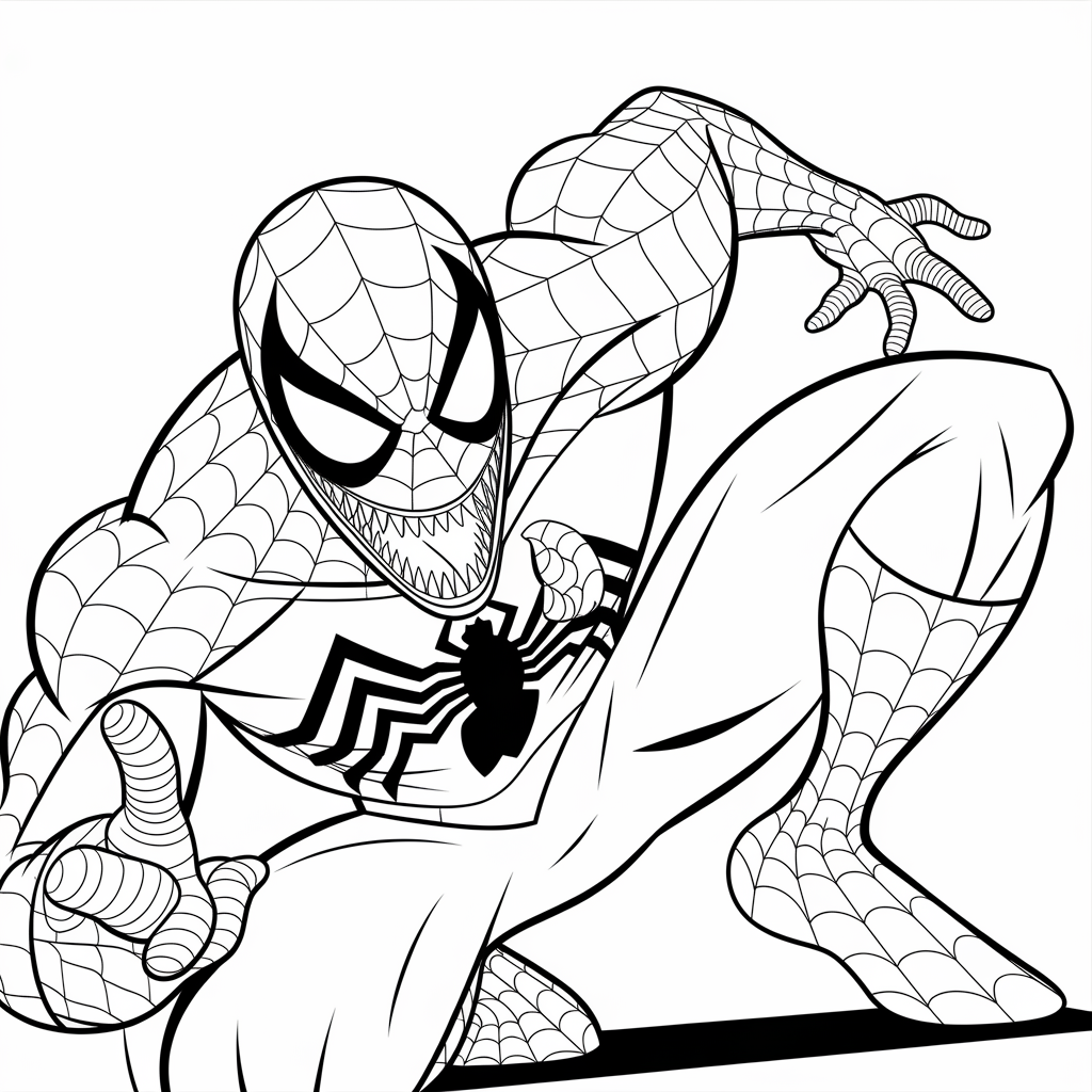Spider-Man vs Venom Coloring Page