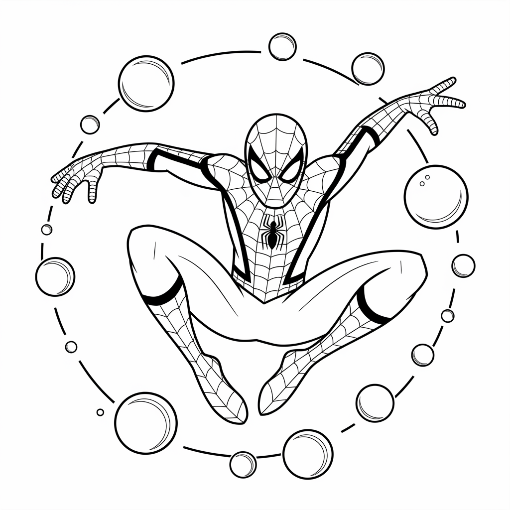 Spider-Man vs Mysterio Coloring Page 