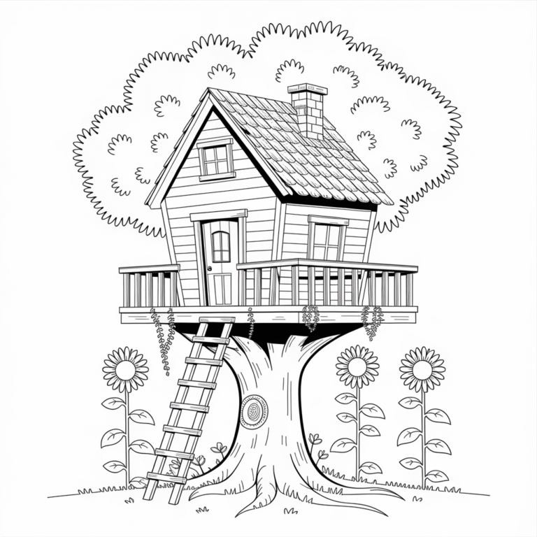 Treehouse Color Worksheet Treehouse Coloring Pages – Fun & Creative Printable Sheets - Love For ...