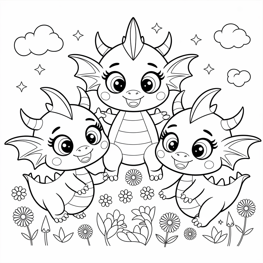 Baby Night Lights Playing in Flowers