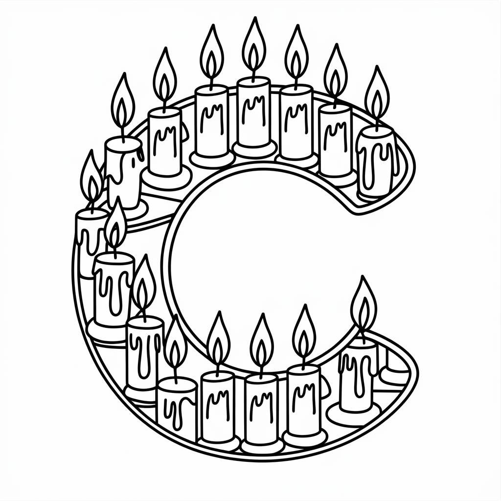 Candles C Coloring Page 