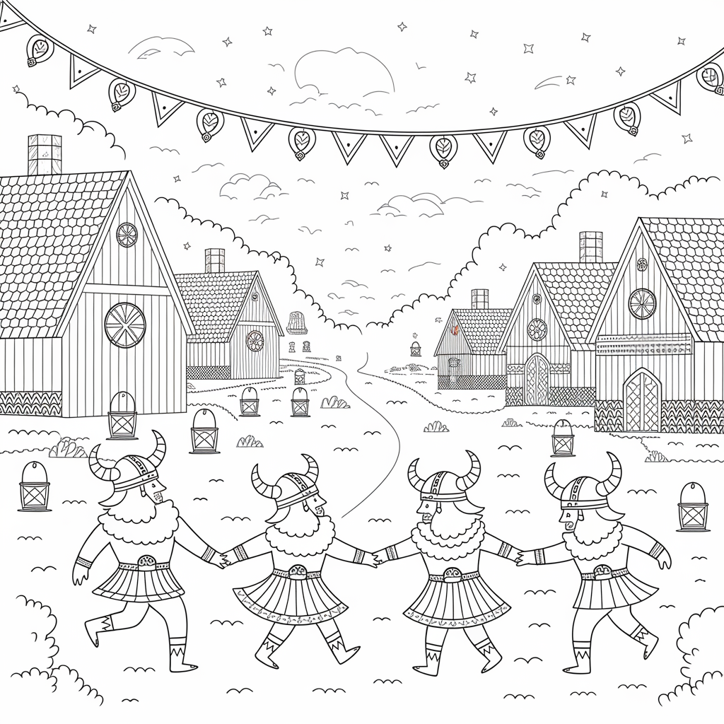 Viking Village Festival With Dragons
