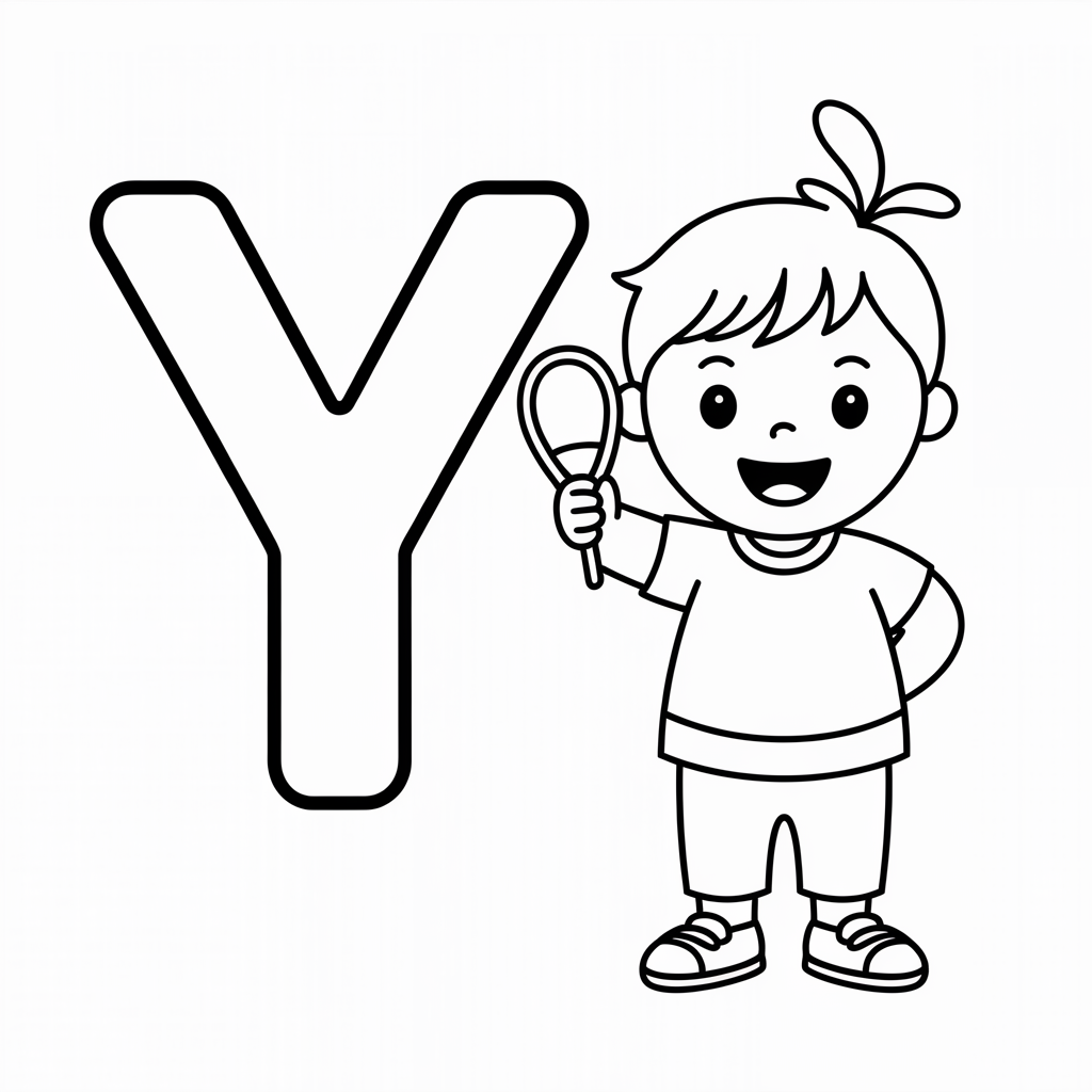 Cute Yo-Yo Coloring Page