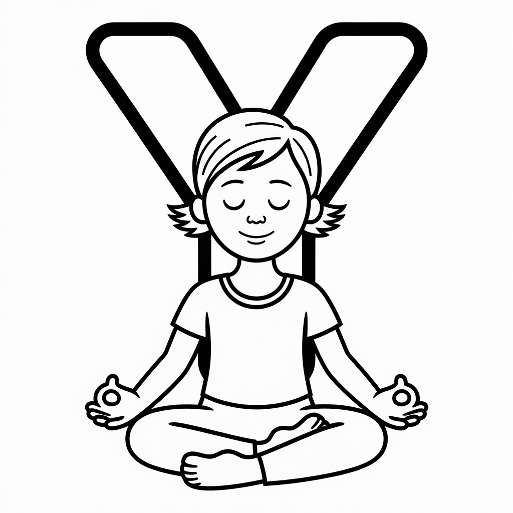 Yoga Coloring Page for Kids